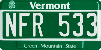 VT license plate NFR533