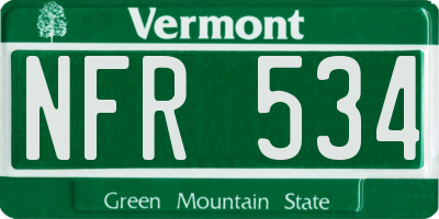 VT license plate NFR534