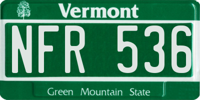VT license plate NFR536