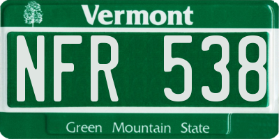 VT license plate NFR538