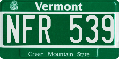 VT license plate NFR539