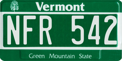 VT license plate NFR542