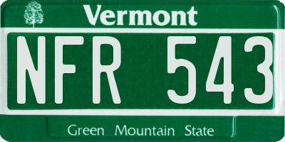 VT license plate NFR543