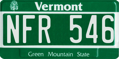 VT license plate NFR546