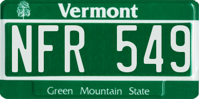 VT license plate NFR549