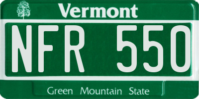 VT license plate NFR550