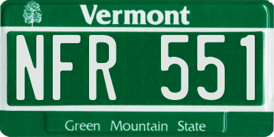 VT license plate NFR551
