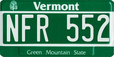 VT license plate NFR552
