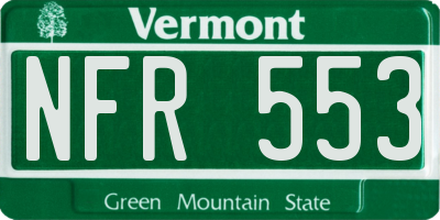 VT license plate NFR553