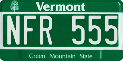 VT license plate NFR555