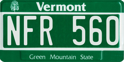 VT license plate NFR560