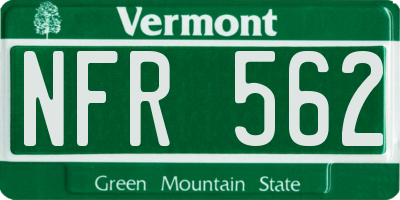 VT license plate NFR562