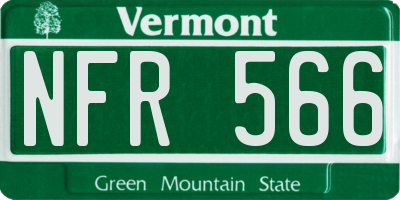 VT license plate NFR566