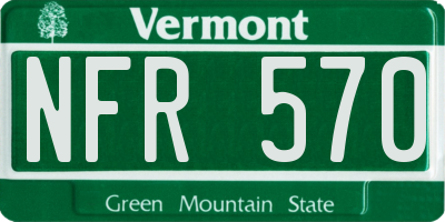 VT license plate NFR570