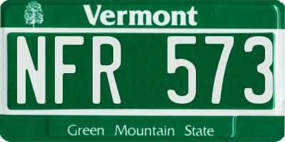 VT license plate NFR573