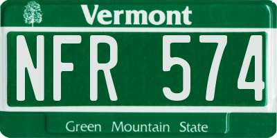 VT license plate NFR574