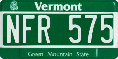 VT license plate NFR575
