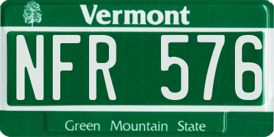 VT license plate NFR576