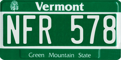 VT license plate NFR578