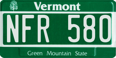 VT license plate NFR580