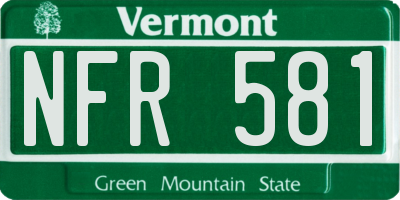 VT license plate NFR581