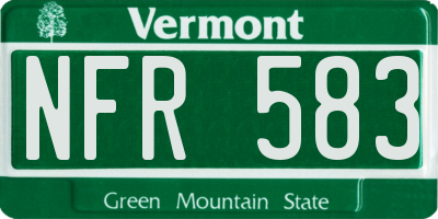 VT license plate NFR583