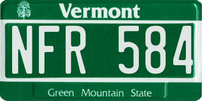 VT license plate NFR584