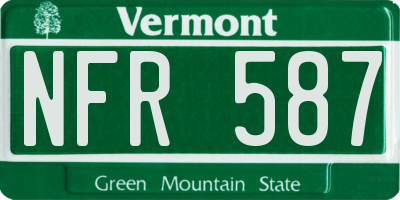 VT license plate NFR587