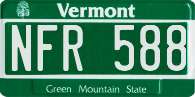 VT license plate NFR588