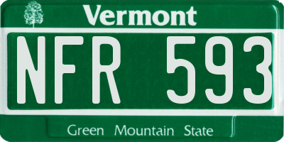 VT license plate NFR593