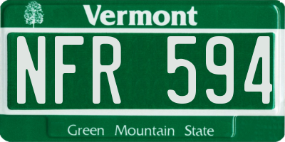VT license plate NFR594
