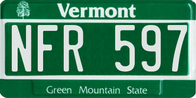 VT license plate NFR597