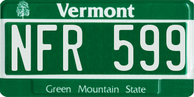 VT license plate NFR599