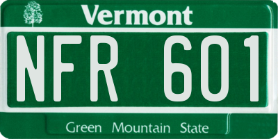 VT license plate NFR601
