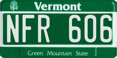 VT license plate NFR606