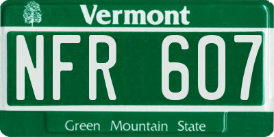 VT license plate NFR607