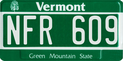 VT license plate NFR609