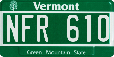 VT license plate NFR610