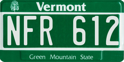 VT license plate NFR612