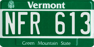 VT license plate NFR613