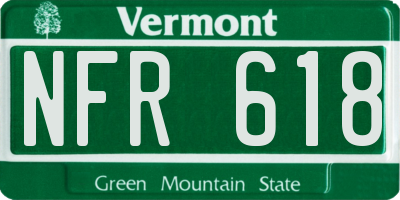 VT license plate NFR618