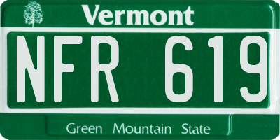 VT license plate NFR619