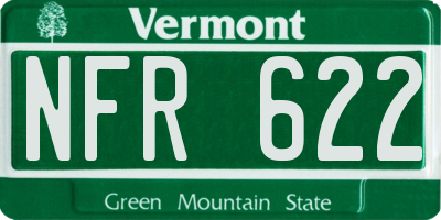 VT license plate NFR622
