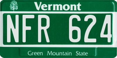 VT license plate NFR624