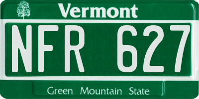VT license plate NFR627