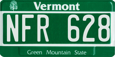VT license plate NFR628