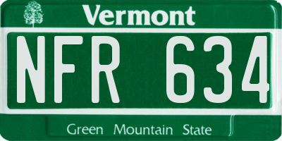 VT license plate NFR634