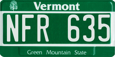 VT license plate NFR635