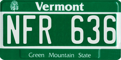 VT license plate NFR636