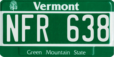 VT license plate NFR638